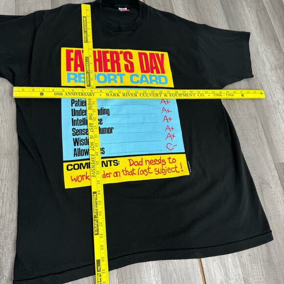 Vintage 90s Father's Day Report Card T-Shirt XXL Single Stitch - Picture 5 of 7